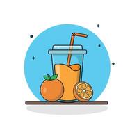 Orange Juice Vector Illustration. Fresh Fruit Juice Concept