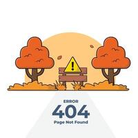 Autumn Version 404 Not Found Concepts Vector Illustration for Landing Page