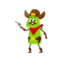 Cartoon cowboy, sheriff and robber math number one vector