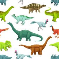 dibujos animados dinosaurio caracteres sin costura modelo vector