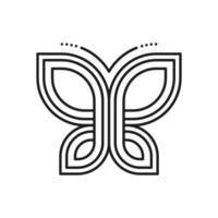 Simple butterfly, abstract insect thin line icon vector