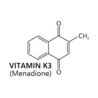 Vitamin k3 or menadione molecular formula, vector