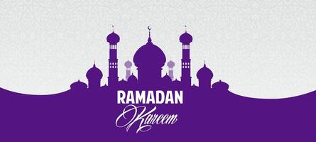 Ramadán kareem fiesta bandera con musulmán mezquita vector