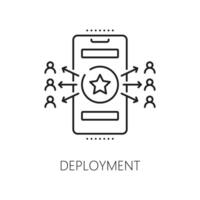 Web app deployment, application optimization icon vector