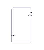 mínimo línea rectángulo marco borde, estrellas, chispas vector