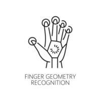 Finger geometry recognition outline vector icon