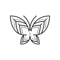 Butterfly, insect graphic outline icon vector