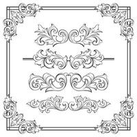 maravilloso ornamento barroco elemento decoración vector