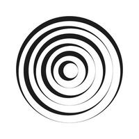 Concentric circles with dynamic irregular lines vector