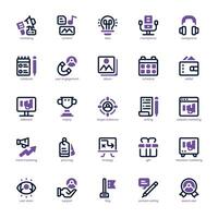 Content Marketing icon pack for your website, mobile, presentation, and logo design. Content Marketing icon dual tone design. Vector graphics illustration and editable stroke.