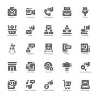 Content Marketing icon pack for your website, mobile, presentation, and logo design. Content Marketing icon glyph design. Vector graphics illustration and editable stroke.