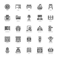 Furniture and Decoration icon pack for your website, mobile, presentation, and logo design. Furniture and Decoration icon glyph design. Vector graphics illustration and editable stroke.