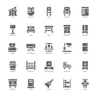 Furniture and Decoration icon pack for your website, mobile, presentation, and logo design. Furniture and Decoration icon glyph design. Vector graphics illustration and editable stroke.