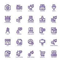 Content Marketing icon pack for your website, mobile, presentation, and logo design. Content Marketing icon basic line gradient design. Vector graphics illustration and editable stroke.