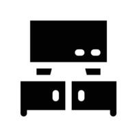 tv stand icon. vector glyph icon for your website, mobile, presentation, and logo design.