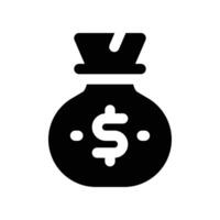 money bag icon. vector glyph icon for your website, mobile, presentation, and logo design.