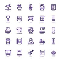 Furniture and Decoration icon pack for your website, mobile, presentation, and logo design. Furniture and Decoration icon basic line gradient design. Vector graphics illustration and editable stroke.