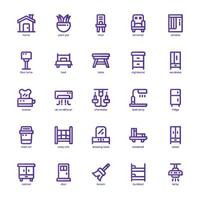 Furniture and Decoration icon pack for your website, mobile, presentation, and logo design. Furniture and Decoration icon basic line gradient design. Vector graphics illustration and editable stroke.