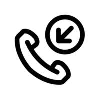 incoming call icon. vector line icon for your website, mobile, presentation, and logo design.