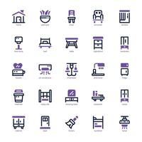 Furniture and Decoration icon pack for your website, mobile, presentation, and logo design. Furniture and Decoration icon dual tone design. Vector graphics illustration and editable stroke.