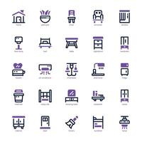 Furniture and Decoration icon pack for your website, mobile, presentation, and logo design. Furniture and Decoration icon dual tone design. Vector graphics illustration and editable stroke.