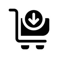 add to cart icon. vector glyph icon for your website, mobile, presentation, and logo design.