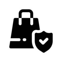 shop secure icon. vector glyph icon for your website, mobile, presentation, and logo design.