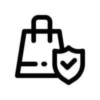 shop secure icon. vector line icon for your website, mobile, presentation, and logo design.