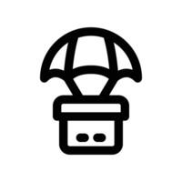 parachute delivery icon. vector line icon for your website, mobile, presentation, and logo design.