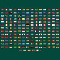 The world flags are arranged in a square pattern. vector