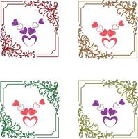 Four hearts in different colors on a white background. vector