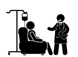 Vector Illustration of Doctor Treating Patient with Chemotherapy