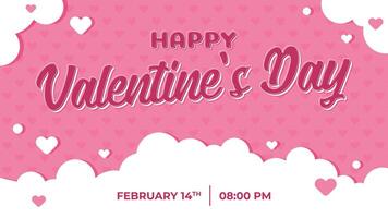 Vector Illustration of Valentine's Day Template. Valentine Poster Card Romantic Romance Love