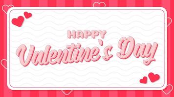 Vector Illustration of Valentine's Day Template. Valentine Poster Card Romantic Romance Love