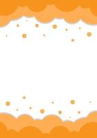 flat simple cloud shape vertical template background with copy space. orange bubble vector background