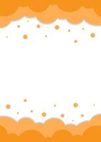 flat simple cloud shape vertical template background with copy space. orange bubble vector background