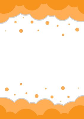 flat simple cloud shape vertical template background with copy space. orange bubble vector background