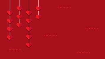 dark red valentine day template background with hanging love shape and some copy space for text suitable for greeting and many more vector