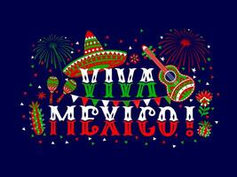 Mexican Independence day banner, Viva Mexico quote vector