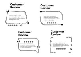 Testimony review templates for customer feedback vector