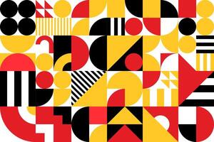 Yellow red black abstract modern geometric pattern vector