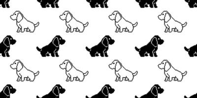 pixel art dog seamless pattern vector