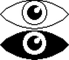 pixel art eye flat icon vector