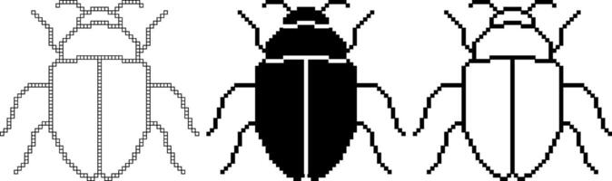 pixel art bug insect icon vector