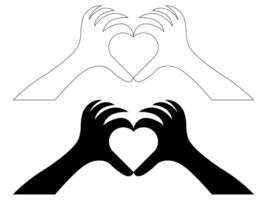 two Hands in the form of heart vector illustration