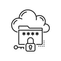 Cloud storage, database and network server icon vector