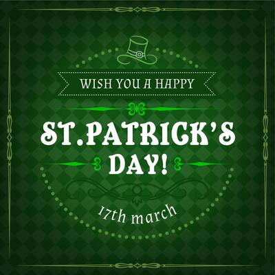 Irish Saint Patricks Day holiday greetings pattern