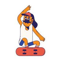 patineta personaje ilustración vector