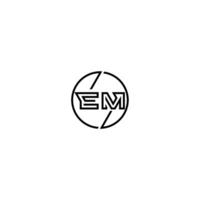 EM bold line concept in circle initial logo design in black isolated vector