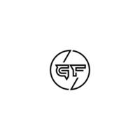 GF bold line concept in circle initial logo design in black isolated vector